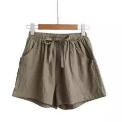 BELCHERCC5 - Pantalones cortos de lino para mujer Pantalones de chándal sueltos