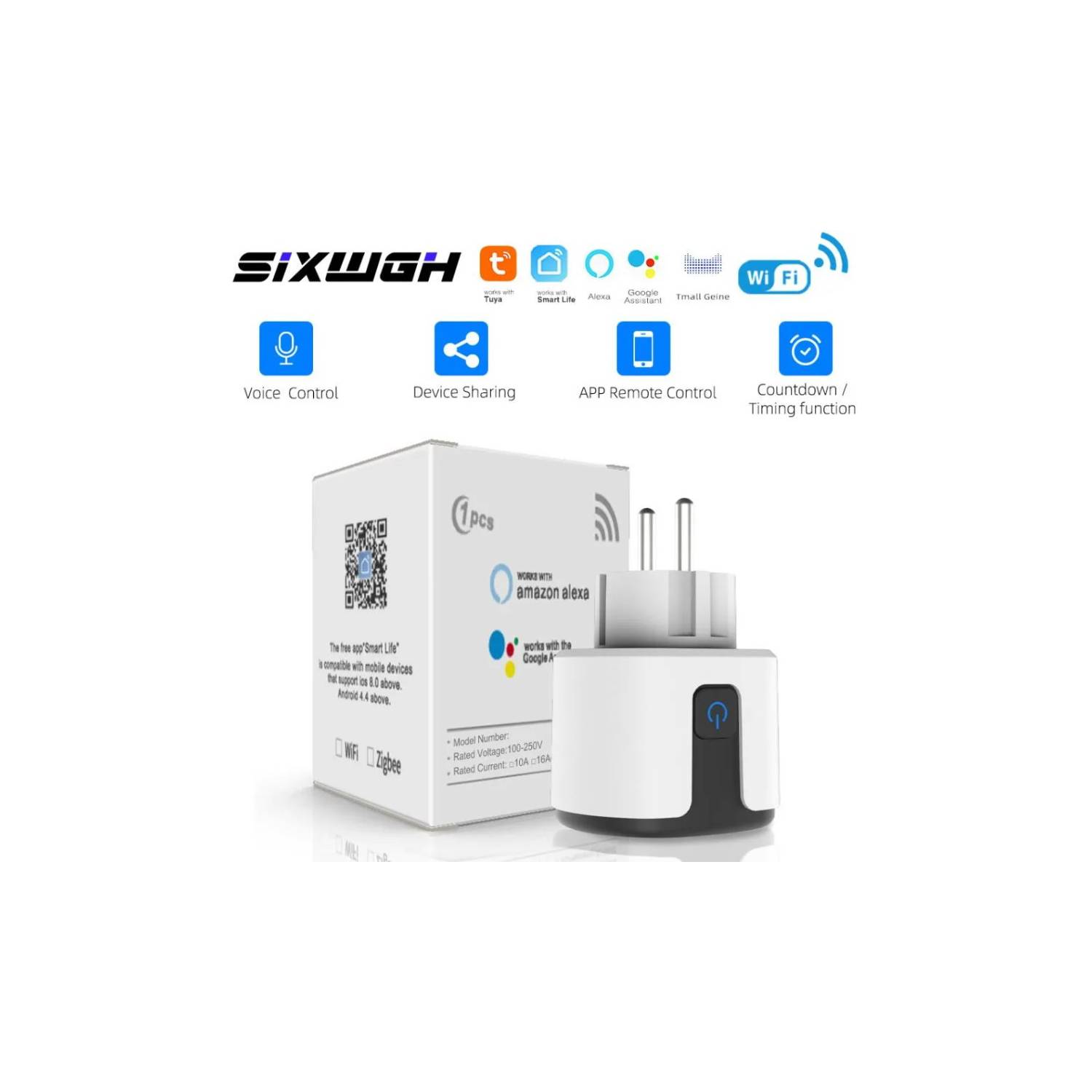 Comprar Enchufe inteligente Homekit con Wifi, enchufe europeo de 16a,  Monitor de potencia, función de temporizador para productos Apple,  compatible con Google Home Smartthings Siri Alexa