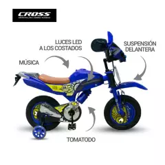 CROSSBIKE - Bicicleta Crossbike Aro 12 XZ006 Azul