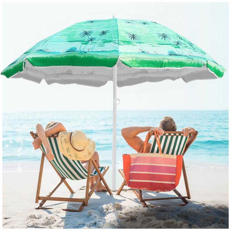 Sombrilla de Playa Grande para Sol 175cm Verde Y83 KELLER