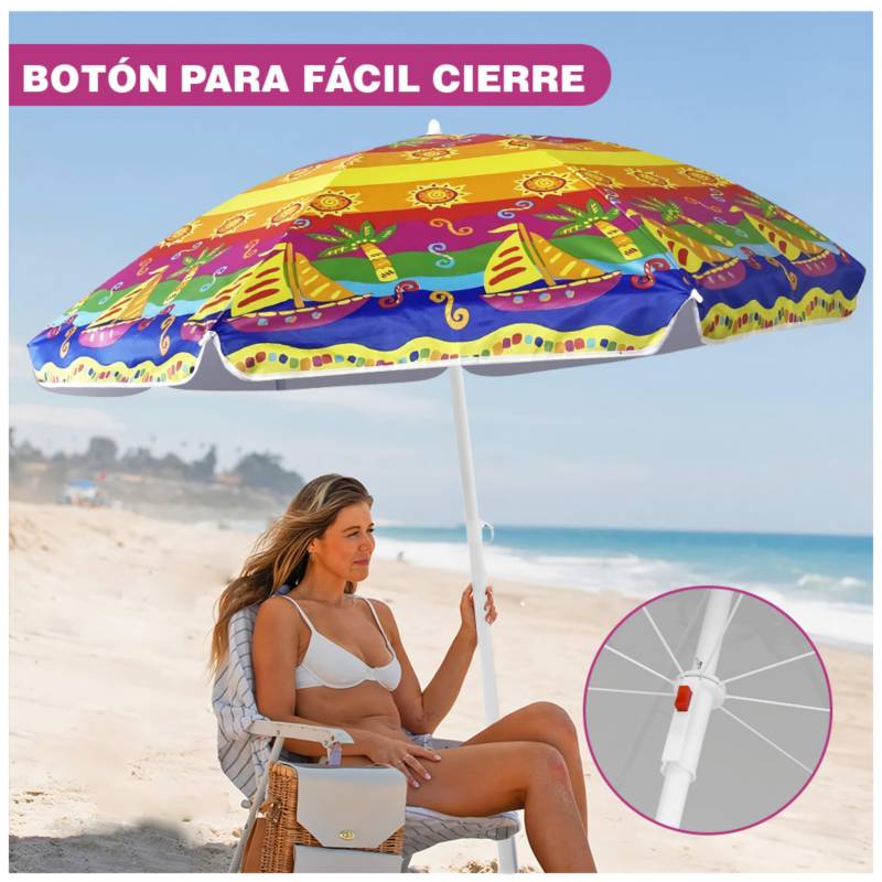 Sombrilla de Playa Grande para Sol 175cm Barco Y83 KELLER