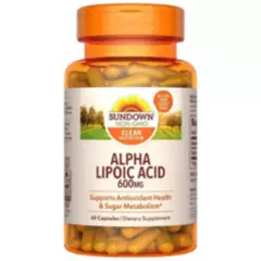 SUNDOWN NATURALS - Acido Alfa Lipoico 600mg Neuropatía Diabetica & Colesterol