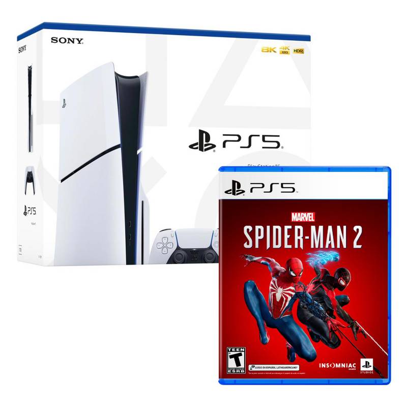 SONY - Consola Ps5 Slim Con Lector De Discos + Spider Man 2