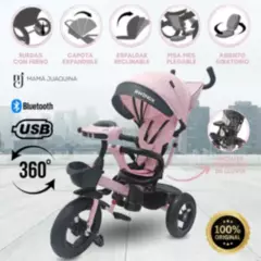 BABY - Triciclo Con Protector de Lluvia «DIFENSORE» Musical Pink