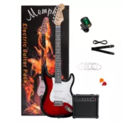 MEMPHIS - Pack de Guitarra Eléctrica Memphis Rojo SunBurst