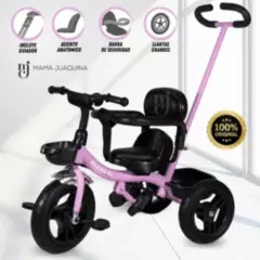 KING - Triciclo Guiador para Niños «BABY HAPPY» Pink
