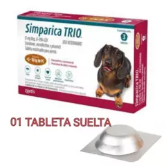 SIMPARICA - Simparica Trio 5 a 10 kg 01 TABLETA SUELTA Antipulgas Perro
