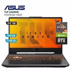 ASUS - Laptop GAMER ASUS TUF FA506QM-AMD RYZEN 9 5900H, 16GB, SSD 512GB, RTX 3060 6GB, 15.6″ FHD , W11