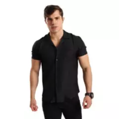 TROPIKL - Camisa Smart Casual Hombre Black Line Slim Fit