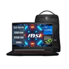 MSI - Laptop MSI Thin GF63 12VE Intel Core i7 12650H 32GB RAM 512GB SSD M2 6GB RTX 4050 15.6 FHD IPS