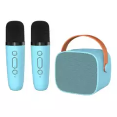 GENERICO - Mini Karaoke inalámbrico con 02 micrófonos Color Celeste