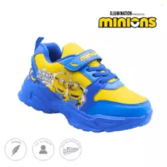 MINIONS - Zapatilla Minions con parche y luz azul amarillo