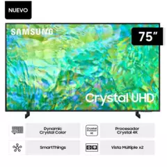 SAMSUNG - TELEVISOR SAMSUNG 75” UN75CU8000GXPE CRYSTAL UHD 4K SMART TV