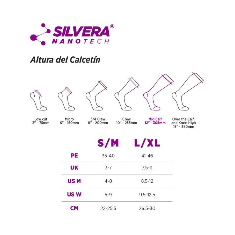 Medias de compresión graduada Endura - Silvera NanoTech - 4nomads Perú