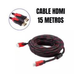 GENERICO - Cable HDMI 15 Metros Trenzado Con Doble Filtro Full HD
