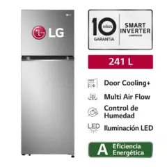 LG - Refrigeradora LG 241L Door Cooling Top Freezer GT24BPP - Plateada