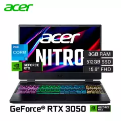ACER - ACER NITRO 5 INTEL CORE I5 12VA GEN -8GB-512SSD-15.6 FHD - NVIDIA RTX3050 4GB WIN 11