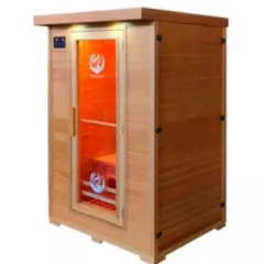 YAZENDA - Cabina de Sauna Portátil 120x120x200 cm Sistema infrarrojo para 02 personas