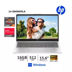 HP - Laptop HP 14-EM0009la RYZER5 -7520U 16Gb RAM 512GB SSD 14” Windows 802L8LABM