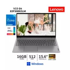 LENOVO - Laptop Lenovo V15 G4 IAH Core i5-12500H 16Gb Ram  512Gb SSD 156”  Wind 83FS0002LM.