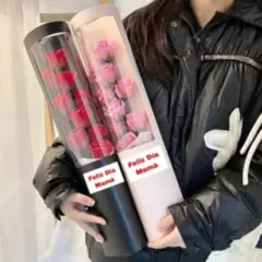 GENERICO - Generico-Ramo de Rosas con petalo de Jabón Rosadas con Luces-Generico