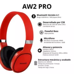 AIWA - Audifonos Bluetooth AW2 - PRO Overear AIWA Red