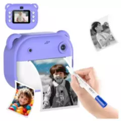 IMPORTADO - Cámara Digital Instantánea Mini Impresora Para Niños - lila