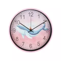 GENERICO - Reloj de pared de 25cm diametro silencioso sin tictac rosa
