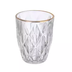 GENERICO - set x6 vasos vidrio con borde dorado 250ml