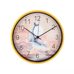 GENERICO - Reloj de pared de 20cm diametro silencioso sin tictac amarillo