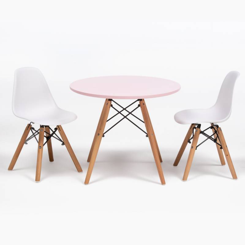  - Set mesa + dos sillas Bilund rosado