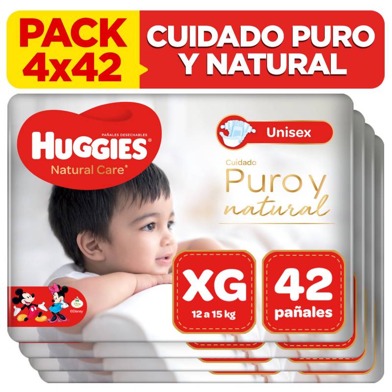 HUGGIES - Pack Pañales Natural Care XG 4x42