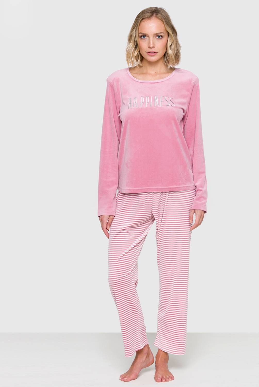 UNIVERSITY CLUB - Pijama Plush Happiness Lineas