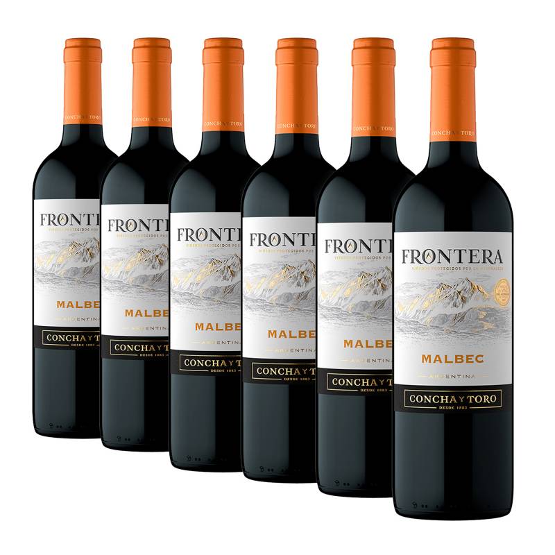 FRONTERA - Pack x6 Vino Frontera Malbec 750ml