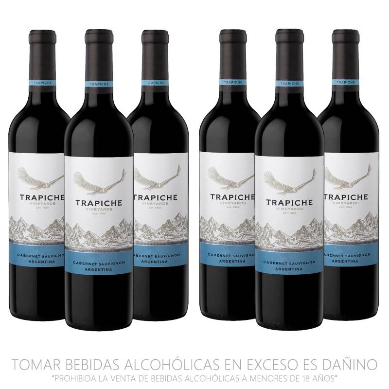 TRAPICHE - Pack x6 Vino Vineyards Cabernet Sauvignon 750ml