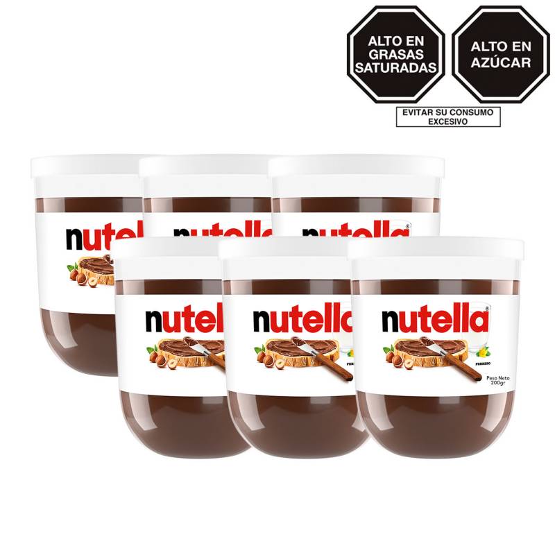 NUTELLA - Pack Nutella 200gr x 6 Potes