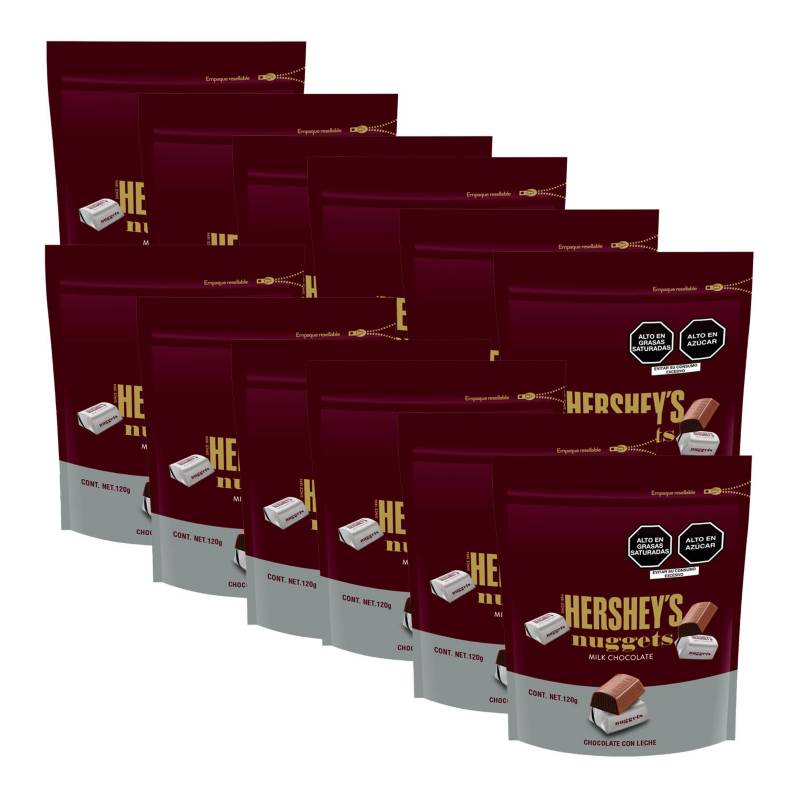 HERSHEYS - Chocolate Hersheys Nuggets 120 gr x 12 Bolsas