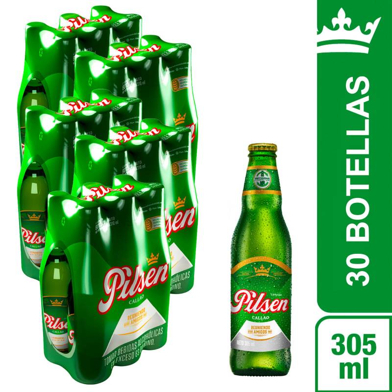 PILSEN - Cerveza Pilsen 6Pack 305 ML x 5 (30 Botellas)