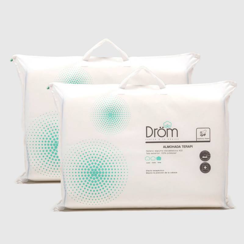 DROM - Pack x2 Almohadas Viscoelástica Cervical Terapi 50x70cm